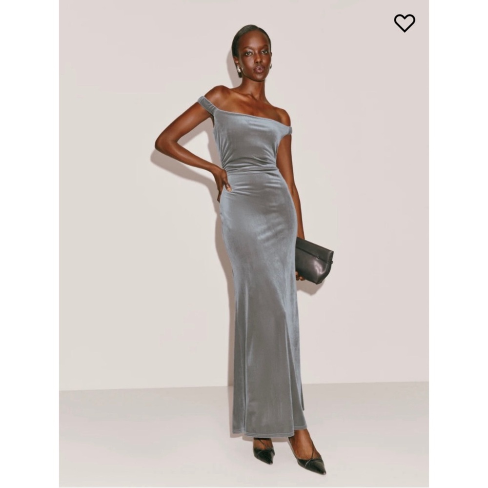 Reformation Ritz knit velvet dress in grey - size S